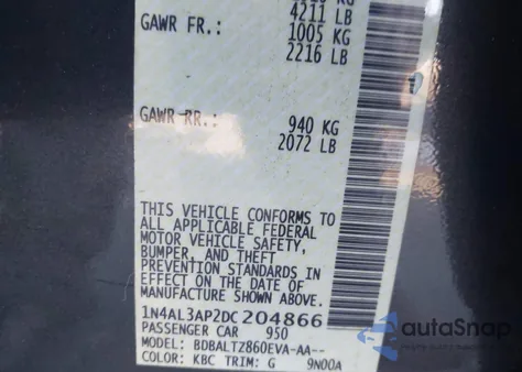 2013 Nissan Altima 2.5 Sv из США, поврежденный, VIN 1N4AL3AP2DC204866